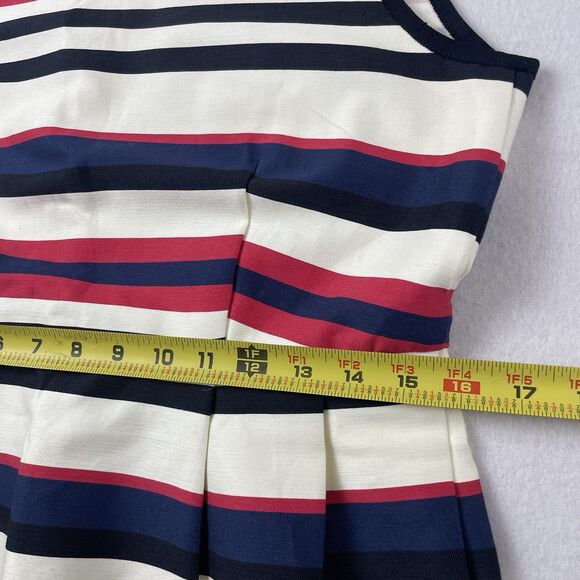 J.Crew Women’s Sleeveless Striped Peg Dress Ivory Pink Blue Career Teacher-8 - Picture 5 of 11